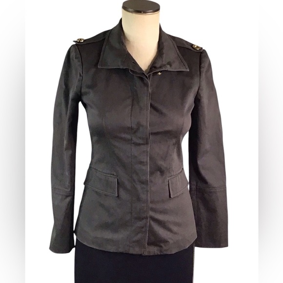 Burberry  London Dark Green Gold Button Blazer , Sz 2, EUC - Picture 1 of 5